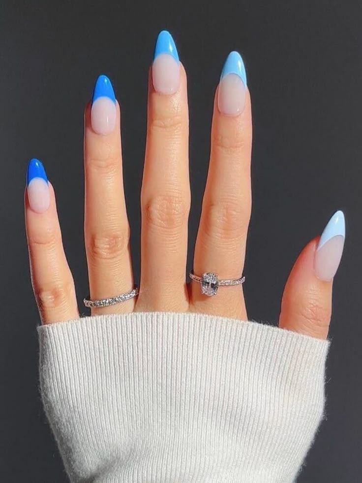 Light Blue Ombre French Tips