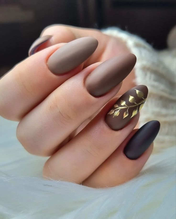 Metallic Brown Nails