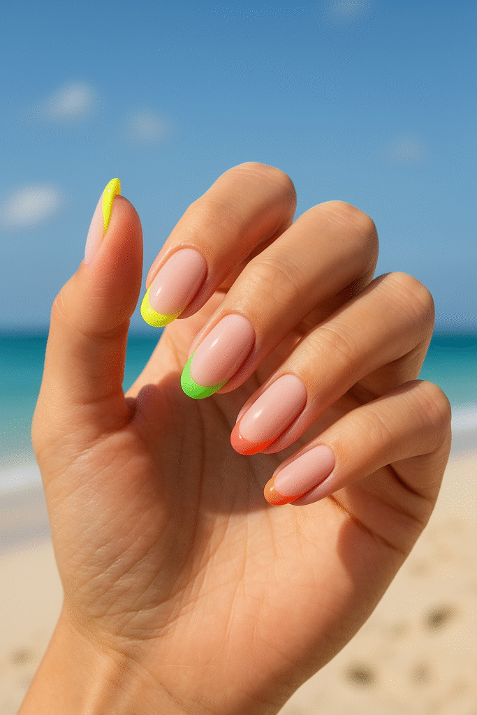 Classic Neon Tips nail