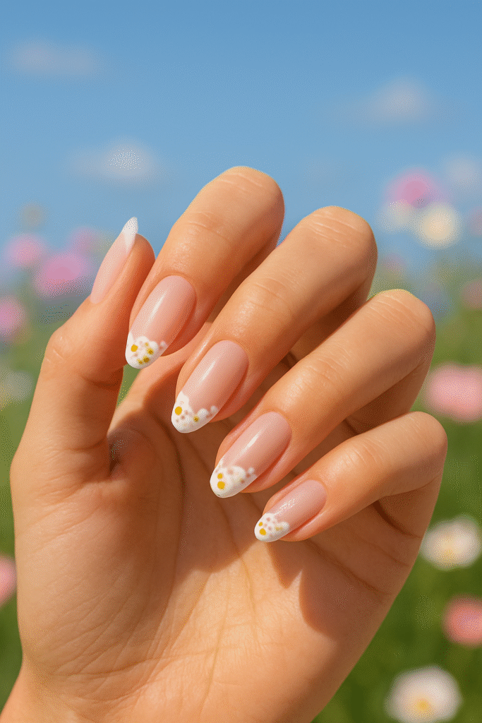 Floral French Tips nail