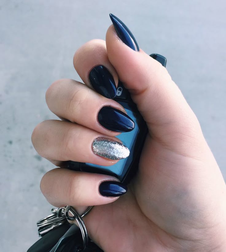 Navy with Silver Accents