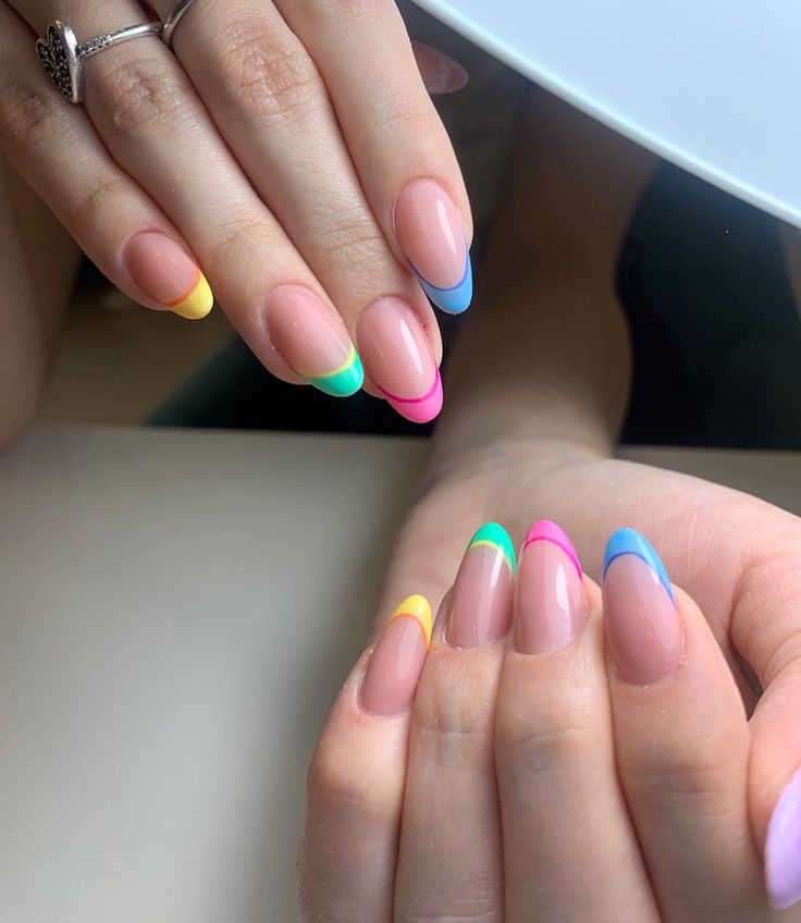 Tie-Dye French Tips nail