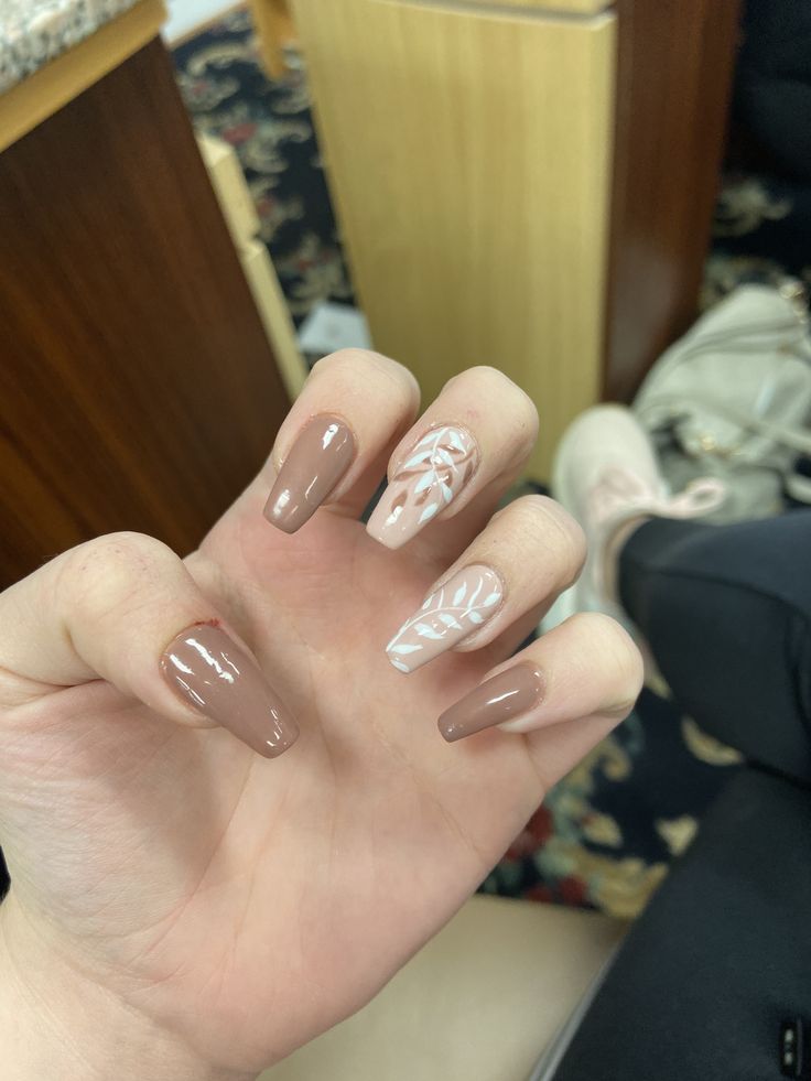 Light Brown with Holly Leaves