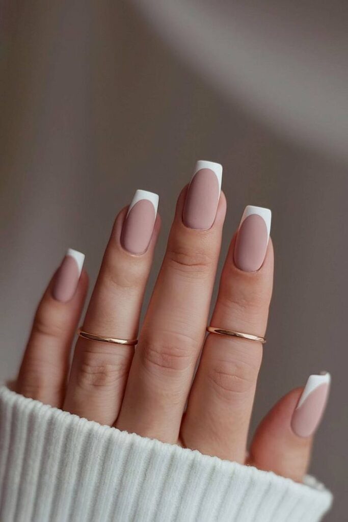 Matte French Tips nail