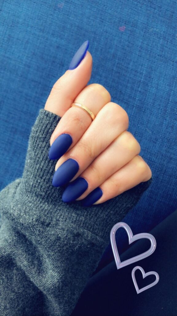 Matte Navy Nails
