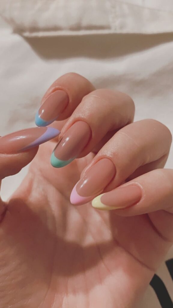 Pastel French Tips nail