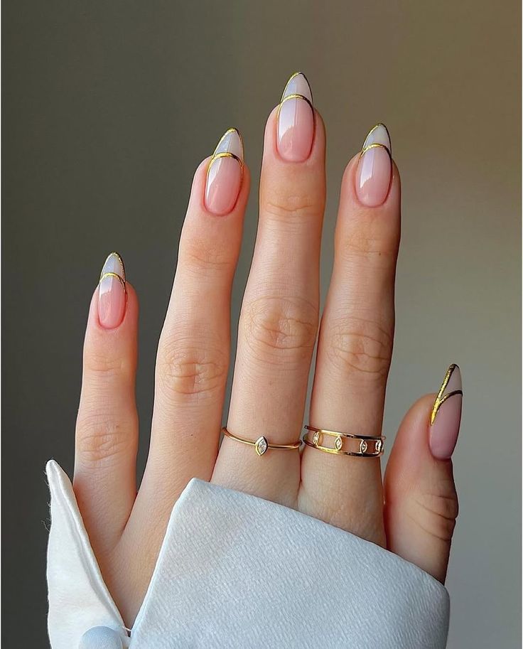 Gold Foil French Tips nail