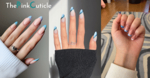 light blue french tip nails