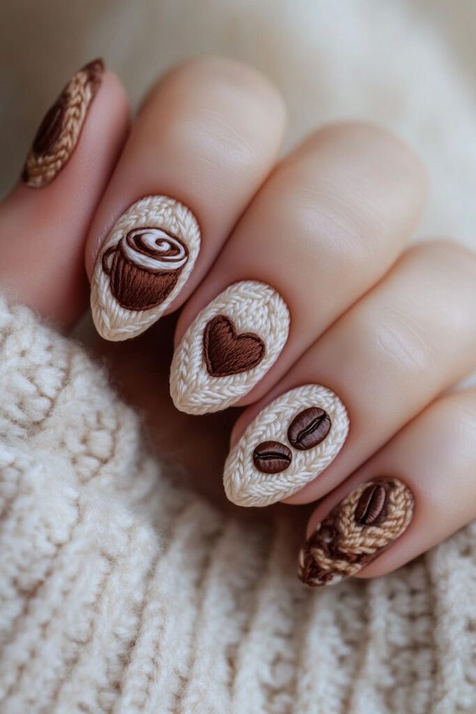 Coffee Bean Nail Art nail