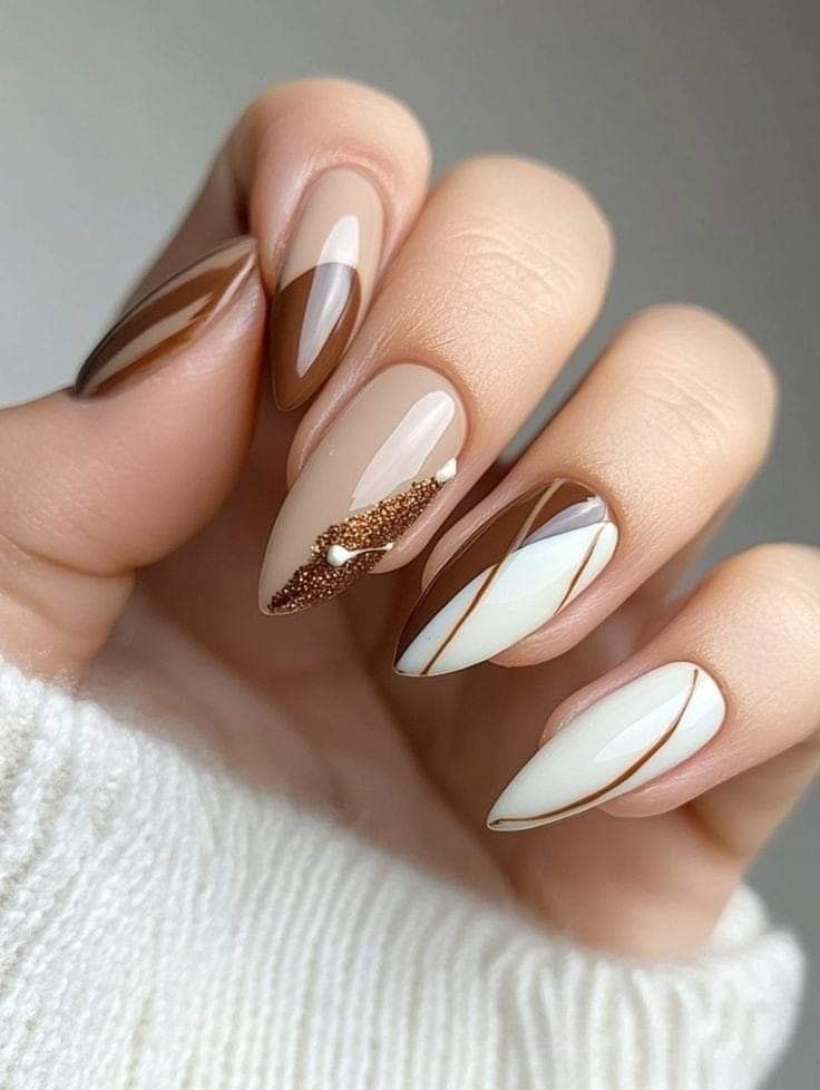 Metallic Accent Nails