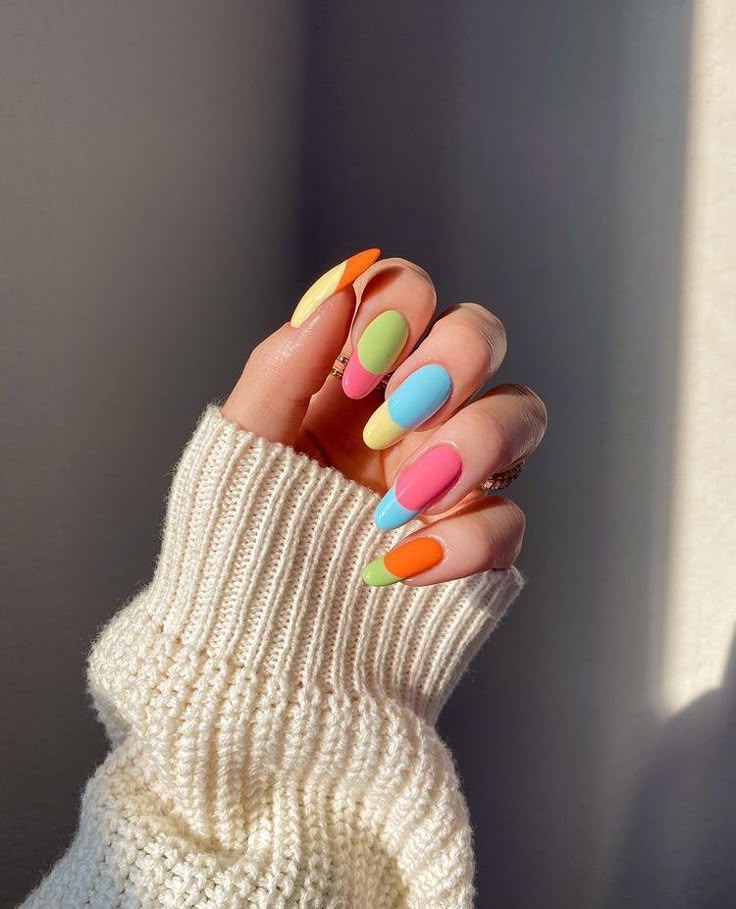 Color Block French Tips nail