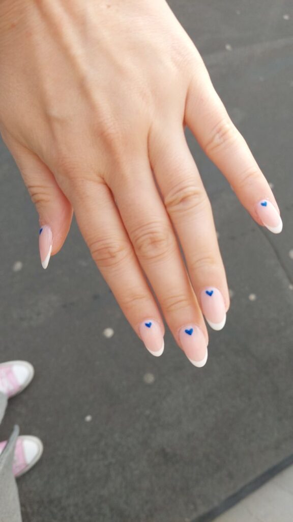 Heart Detail on Light Blue Tips