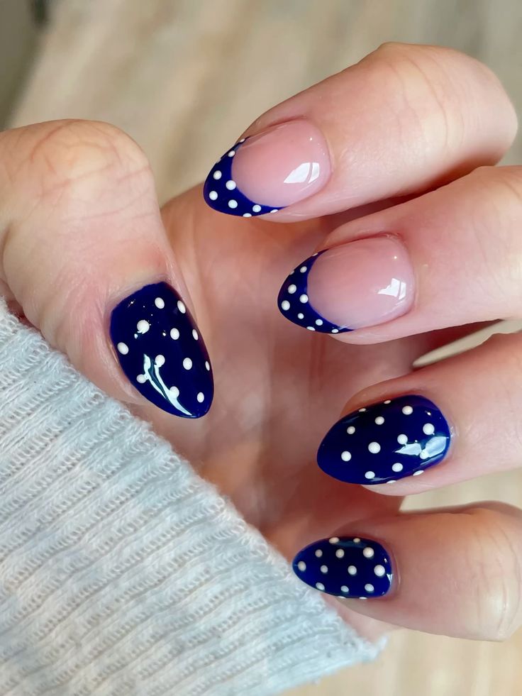 Navy and Polka Dots