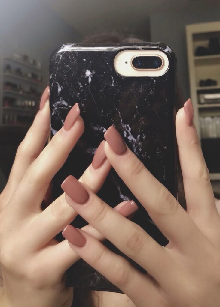 Dusky Pink Mauve Nails