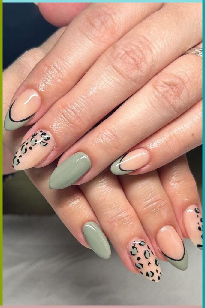 Animal Print Almond Nails