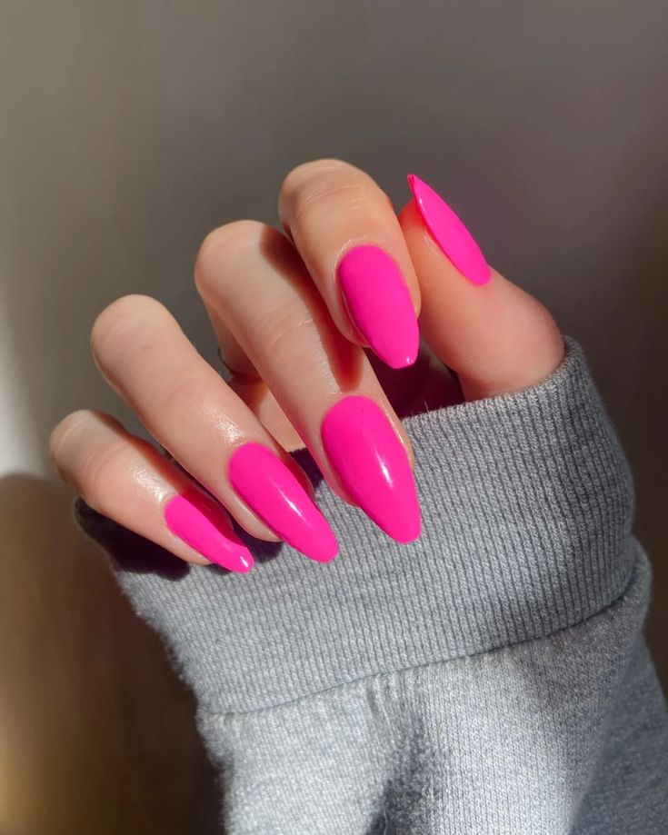 Bold Hot Pink Nails