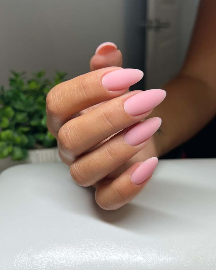 Matte Pink Nails
