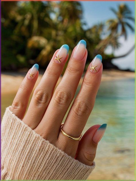 Blue Beach Nail Designs