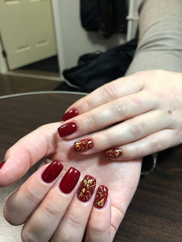 Dark Red with Gold Foil