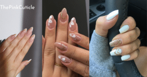 white and gold nail designs
