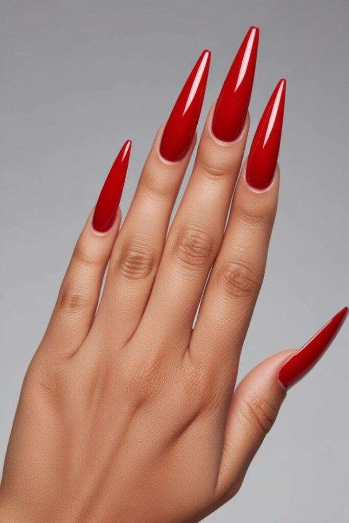 Red Stiletto Nails