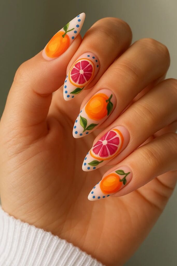 Citrus-Inspired Nails for a Juicy Pop of Color
