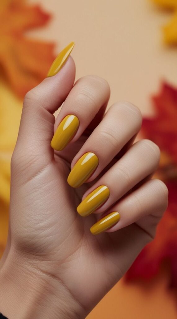 Mustard Yellow Nails