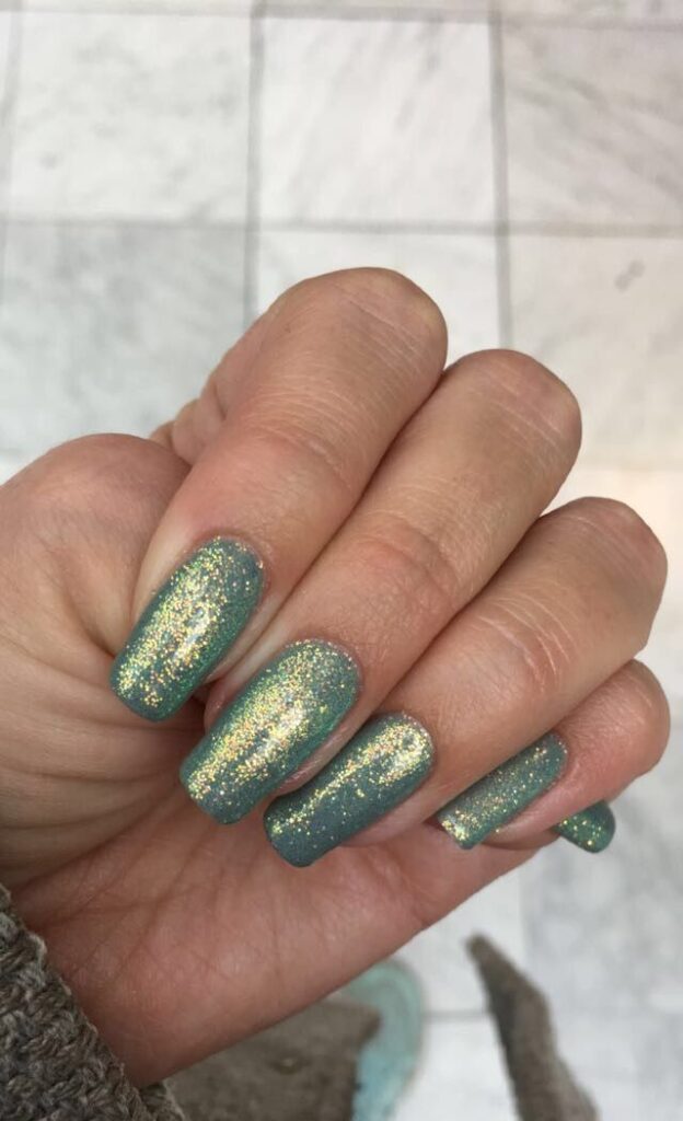 Sage Green with Glitter
