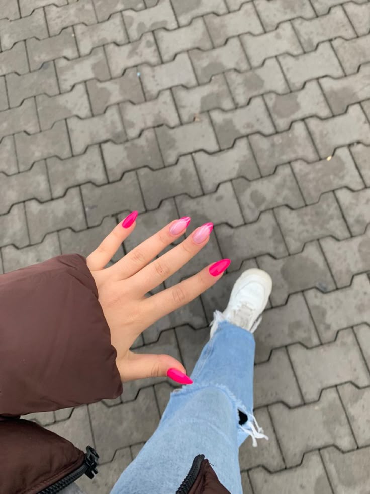 Neon Pink Nails