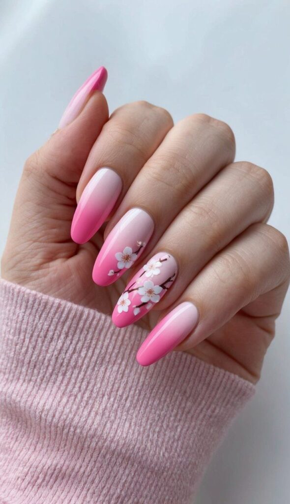 Ombre Nails in Spring Colors