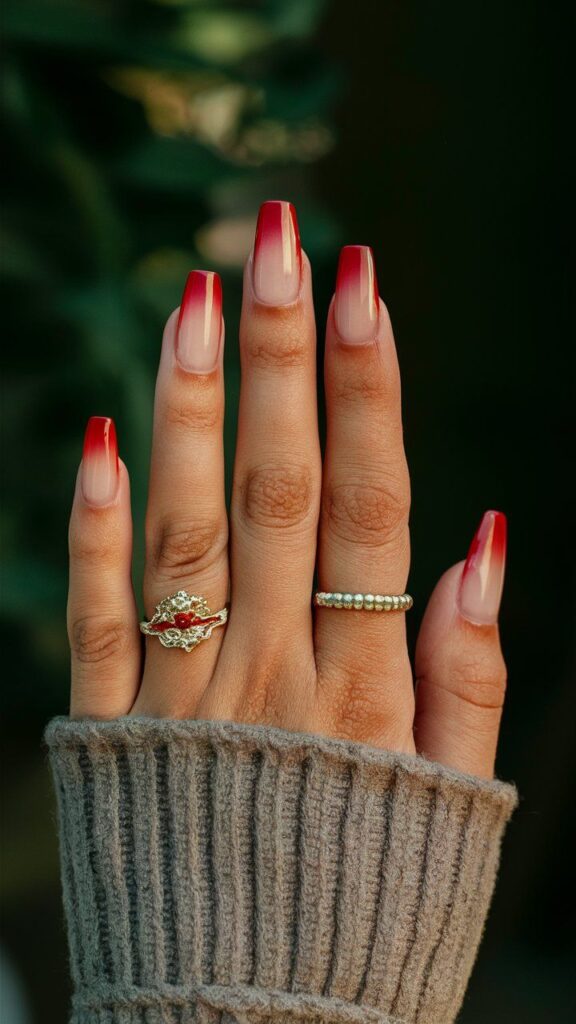 Dark Red and Nude Gradient
