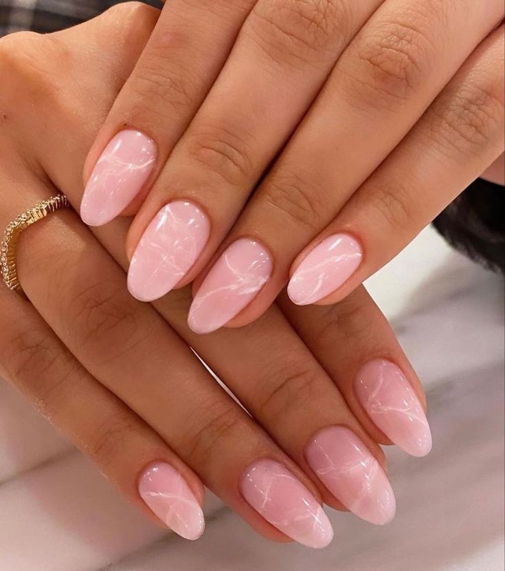 Pink Marble Nails