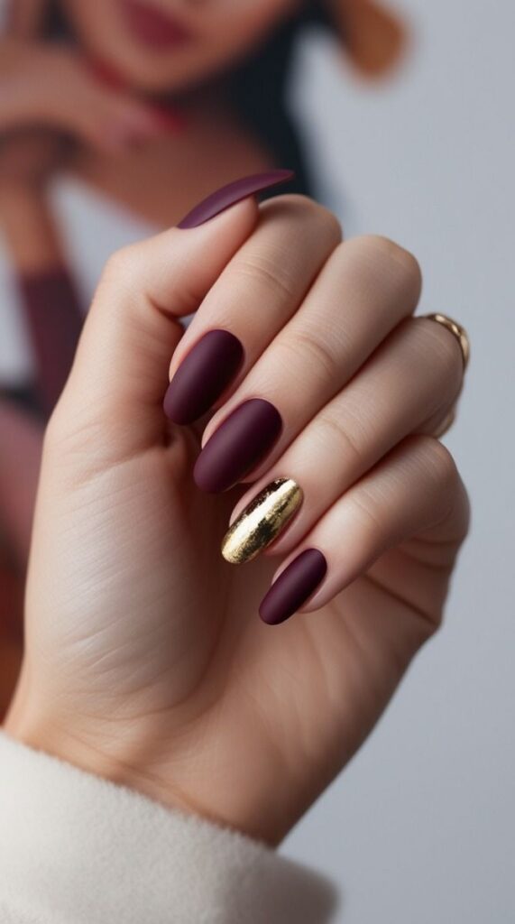 Burgundy with Gold Foil