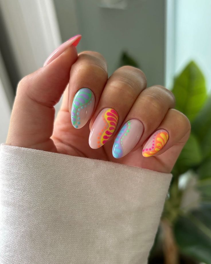 Bold and Bright Beach Nail Designs