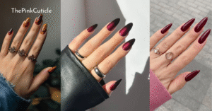 dark red nail designs