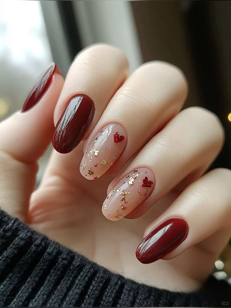 Dark Red with Gold Accents