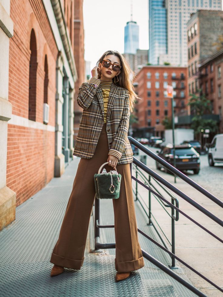 Plaid Blazer and Turtleneck