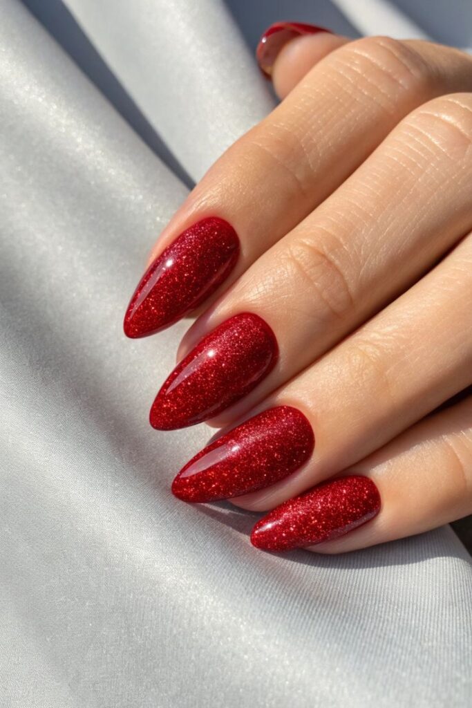 Red Glitter Nails