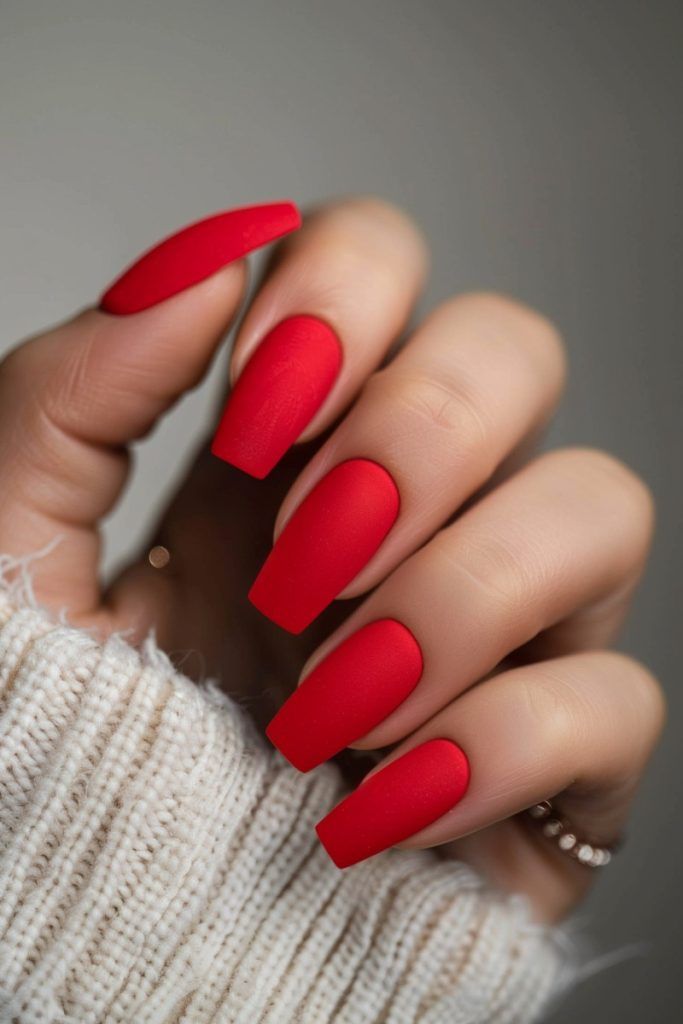 Matte Red Nails