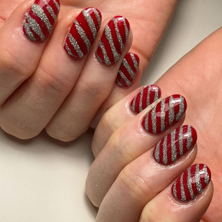 Dark Red with Silver Stripes