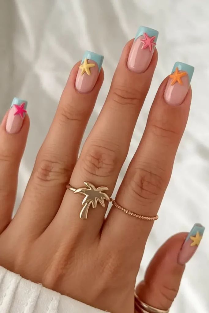 Beach Nail Designs for Short Nails