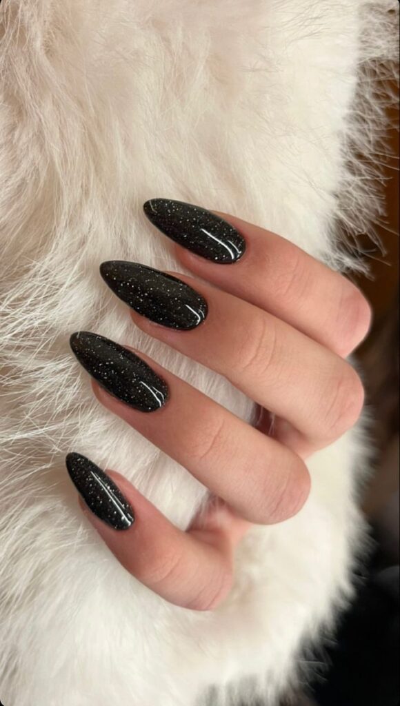 Black Glitter Nails