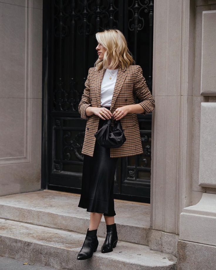 Tweed Blazer with Wool Skirt