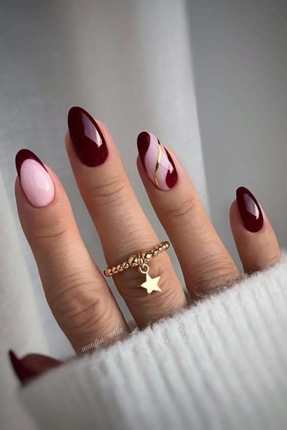 Maroon with Glitter Accents