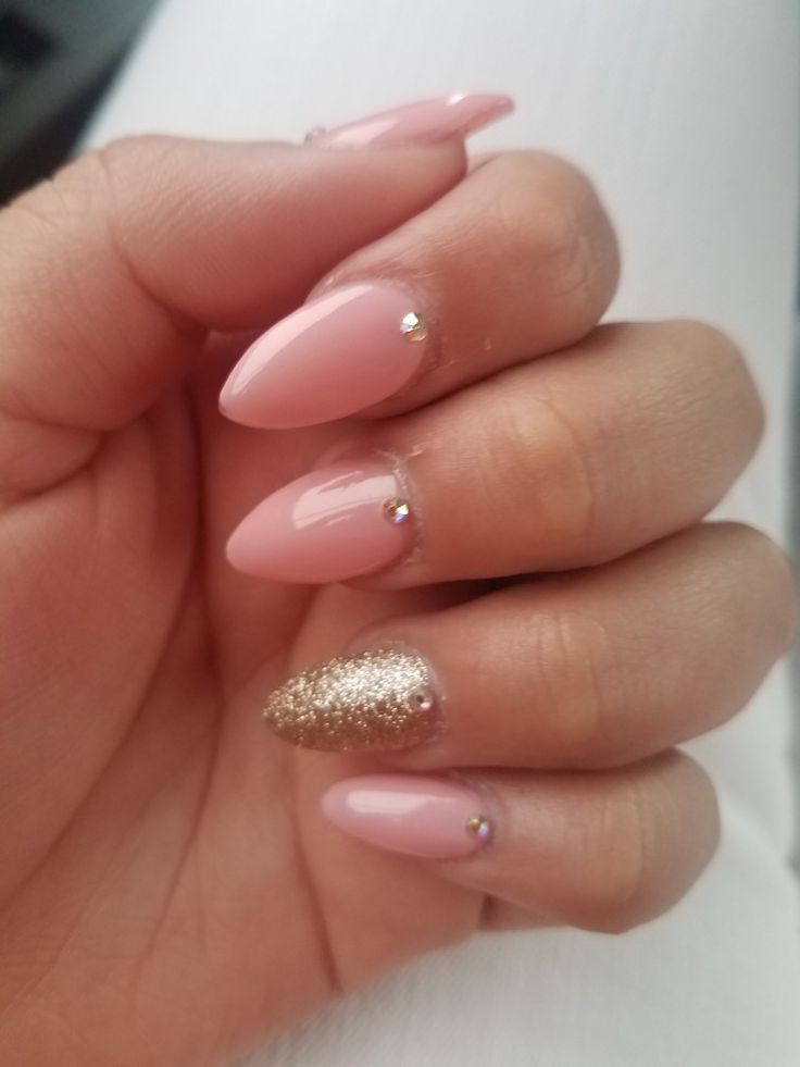 Pink and Gold Nails