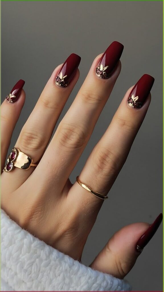 Bold Burgundy and Deep Red Nails