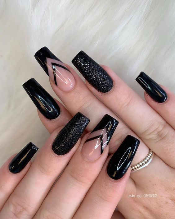Black Birthday Nails Ideas