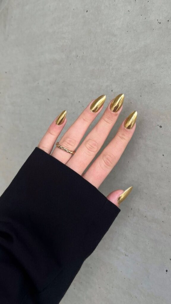 Gold Birthday Nails