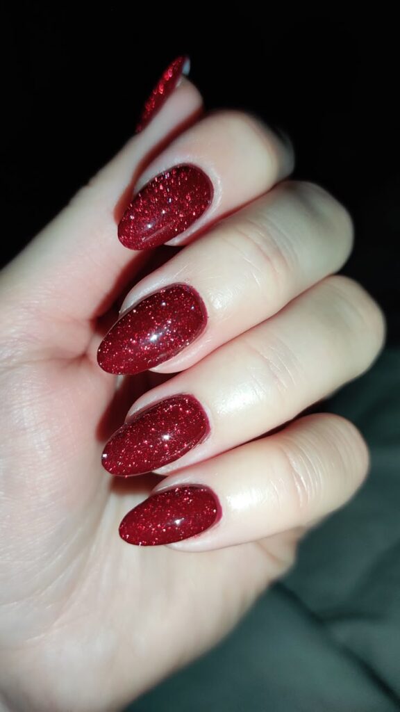 Dark Red and Silver Glitter