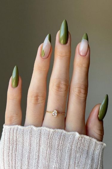 Earthy Greens and Olive Nails